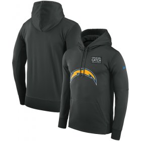 Wholesale Cheap NFL Men\'s Los Angeles Chargers Nike Anthracite Crucial Catch Performance Pullover Hoodie