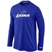 Wholesale Cheap Nike Detroit Lions Authentic Logo Long Sleeve T-Shirt Blue