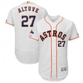 Wholesale Cheap Houston Astros #27 Jose Altuve Majestic 2019 Postseason Authentic Flex Base Player Jersey White