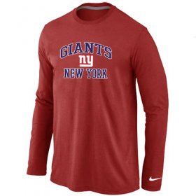 Wholesale Cheap Nike New York Giants Heart & Soul Long Sleeve T-Shirt Red