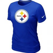 Wholesale Cheap Women's Nike Pittsburgh Steelers Logo NFL T-Shirt Blue