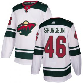 Wholesale Cheap Adidas Wild #46 Jared Spurgeon White Road Authentic Stitched Youth NHL Jersey