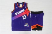 Wholesale Cheap Phoenix Suns 13 Steve Nash Purple Hardwood Classics Jersey(With Shorts)
