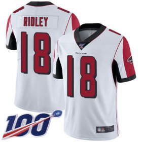 Wholesale Cheap Nike Falcons #18 Calvin Ridley White Men\'s Stitched NFL 100th Season Vapor Limited Jersey