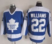 Wholesale Cheap Maple Leafs #22 Tiger Williams Blue/White CCM Throwback Stitched NHL Jersey