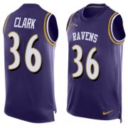 Wholesale Cheap Nike Ravens #36 Chuck Clark Purple Team Color Men's Stitched NFL Limited Tank Top Jersey