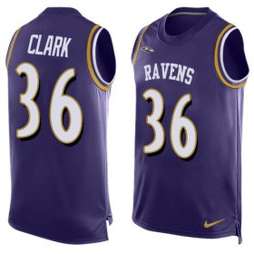 Wholesale Cheap Nike Ravens #36 Chuck Clark Purple Team Color Men\'s Stitched NFL Limited Tank Top Jersey