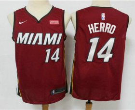 Wholesale Cheap Men\'s Miami Heat #14 Tyler Herro Red 2019 Nike Swingman Stitched NBA Jersey With The Sponsor Logo