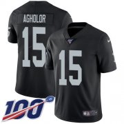 Wholesale Cheap Nike Raiders #15 Nelson Agholor Black Team Color Men's Stitched NFL 100th Season Vapor Untouchable Limited Jersey