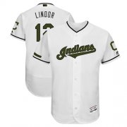Wholesale Cheap Indians #12 Francisco Lindor White Flexbase Authentic Collection 2018 Memorial Day Stitched MLB Jersey