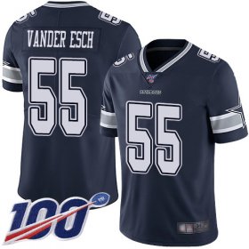 Wholesale Cheap Nike Cowboys #55 Leighton Vander Esch Navy Blue Team Color Men\'s Stitched NFL 100th Season Vapor Limited Jersey
