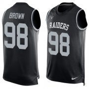 Wholesale Cheap Nike Raiders #98 Trent Brown Black Team Color Men's Stitched NFL Limited Tank Top Jersey