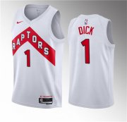 Wholesale Cheap Men's Toronto Raptors #1 Gradey Dick White 2023 Draft Association Edition Stitched Basketball Jersey