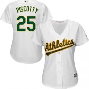 Wholesale Cheap Athletics #25 Stephen Piscotty White Home Women's Stitched MLB Jersey