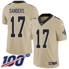 Wholesale Cheap Nike Saints #17 Emmanuel Sanders Gold Youth Stitched NFL Limited Inverted Legend 100th Season Jersey