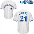 Wholesale Cheap Blue Jays #21 Roger Clemens White Cool Base Stitched Youth MLB Jersey