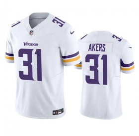 Men\'s Minnesota Vikings #31 Cam Akers White 2023 F.U.S.E. Vapor Throwback Limited Stitched Jersey
