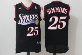 Wholesale Cheap Men\'s Philadelphia 76ers #25 Ben Simmons Black Retro Revolution 30 Swingman Adidas Basketball Jersey