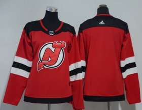 Wholesale Cheap Adidas Devils Blank Red Home Authentic Women\'s Stitched NHL Jersey