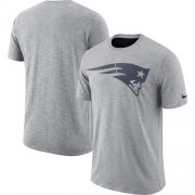 Wholesale Cheap Men's New England Patriots Nike Heathered Gray Sideline Cotton Slub Performance T-Shirt