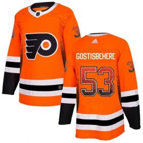 Wholesale Cheap Adidas Flyers #53 Shayne Gostisbehere Orange Home Authentic Drift Fashion Stitched NHL Jersey
