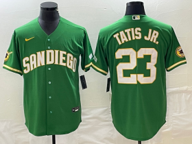 Wholesale Cheap Men\'s San Diego Padres #23 Fernando Tatis Jr Green Cool Base Stitched Baseball Jersey 1