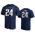 Wholesale Cheap New England Patriots #24 Ty Law Navy 2019 Hall Of Fame NFL T-Shirt