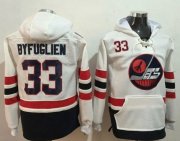 Wholesale Cheap Jets #33 Dustin Byfuglien White Name & Number Pullover NHL Hoodie