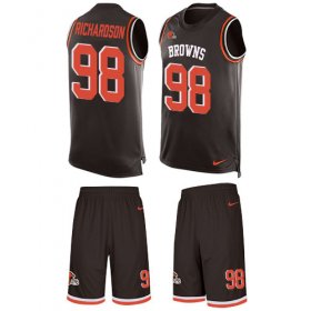 Wholesale Cheap Nike Browns #98 Sheldon Richardson Brown Team Color Men\'s Stitched NFL Limited Tank Top Suit Jersey