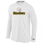 Wholesale Cheap Nike Pittsburgh Steelers Authentic Logo Long Sleeve T-Shirt White