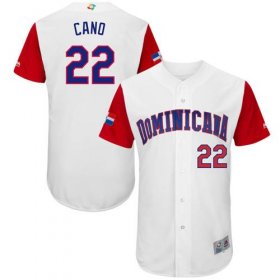 Wholesale Cheap Team Dominican Republic #22 Robinson Cano White 2017 World MLB Classic Authentic Stitched MLB Jersey