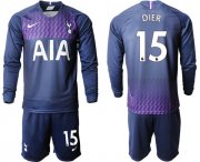 Wholesale Cheap Tottenham Hotspur #15 Dier Away Long Sleeves Soccer Club Jersey