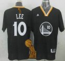 Wholesale Cheap Golden State Warriors #10 David Lee Revolution 30 Swingman 2014 New Black Short-Sleeved Jersey With 2015 Finals Champions Patch