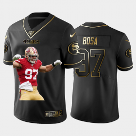 Cheap San Francisco 49ers #97 Nick Bosa Nike Team Hero 1 Vapor Limited NFL 100 Jersey Black Golden