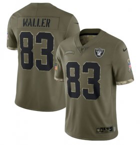 Wholesale Cheap Men\'s Las Vegas Raiders #83 Darren Waller 2022 Olive Salute To Service Limited Stitched Jersey
