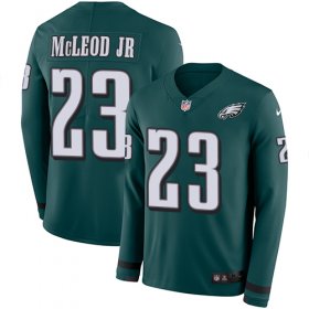 Wholesale Cheap Nike Eagles #23 Rodney McLeod Jr Midnight Green Team Color Men\'s Stitched NFL Limited Therma Long Sleeve Jersey