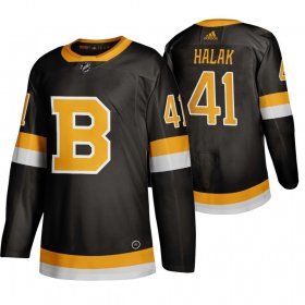 Wholesale Cheap Adidas Boston Bruins #41 Jaroslav Halak Black 2019-20 Authentic Third Stitched NHL Jersey