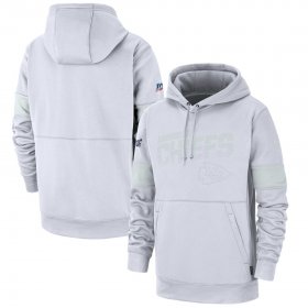 Wholesale Cheap Kansas City Chiefs Nike NFL 100 2019 Sideline Platinum Therma Pullover Hoodie White