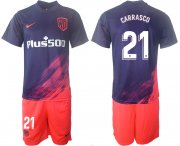 Wholesale Cheap Men 2021-2022 Club Atletico Madrid away purple 21 Soccer Jersey