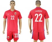 Wholesale Cheap Norway #22 Hansen Home Soccer Country Jersey