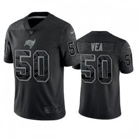 Wholesale Cheap Men\'s Tampa Bay Buccaneers #50 Vita Vea Black Reflective Limited Stitched Jersey