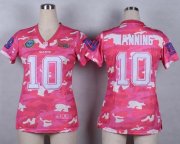 Wholesale Cheap Nike Giants #10 Eli Manning Pink Women's Stitched NFL Elite Camo Fashion Jersey