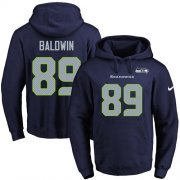 Wholesale Cheap Nike Seahawks #89 Doug Baldwin Navy Blue Name & Number Pullover NFL Hoodie