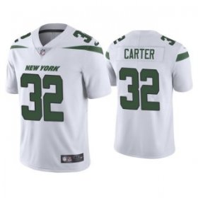 Wholesale Cheap Men\'s White New York Jets #32 Michael Carter 2021 Vapor Untouchable Limited Stitched Jersey