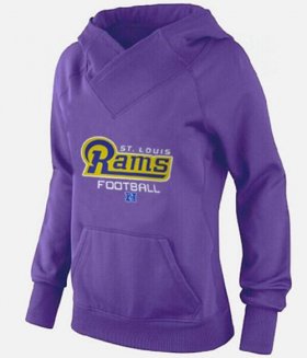 Wholesale Cheap Women\'s Los Angeles Rams Big & Tall Critical Victory Pullover Hoodie Purple