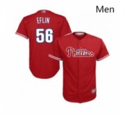 Wholesale Cheap Mens Philadelphia Phillies 56 Zach Eflin Replica Red Alternate Cool Base Baseball Jersey
