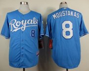 Wholesale Cheap Royals #8 Mike Moustakas Light Blue Alternate 1 Cool Base Stitched MLB Jersey