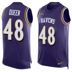 Wholesale Cheap Nike Ravens #48 Patrick Queen Purple Team Color Men\'s Stitched NFL Limited Tank Top Jersey