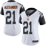 Wholesale Cheap Nike Bengals #21 Mackensie Alexander White Women's Stitched NFL Limited Rush Jersey