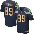 Wholesale Cheap Nike Seahawks #89 Doug Baldwin Steel Blue Team Color Men's Stitched NFL Elite Gold Jersey